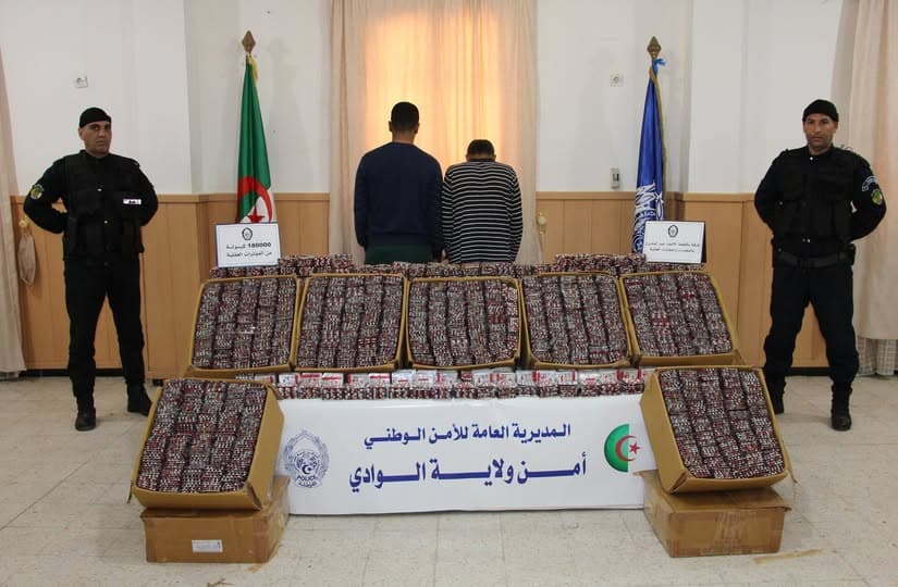 ضبط 180 ألف كبسولة من المؤثرات العقلية بالوادي 