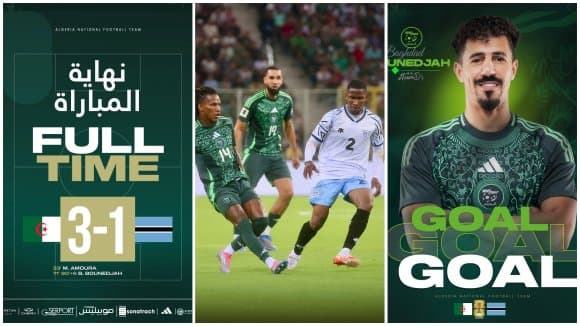 تصفيات كأس العالم 2026/الجزائر-بوتسوانا (3-1): "الخضر" يحققون الأهم ويقتربون من التأهل الى المونديال