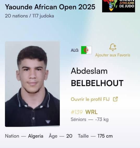 ميدالية ذهبية للجزائري عبد السلام بلبلحوت