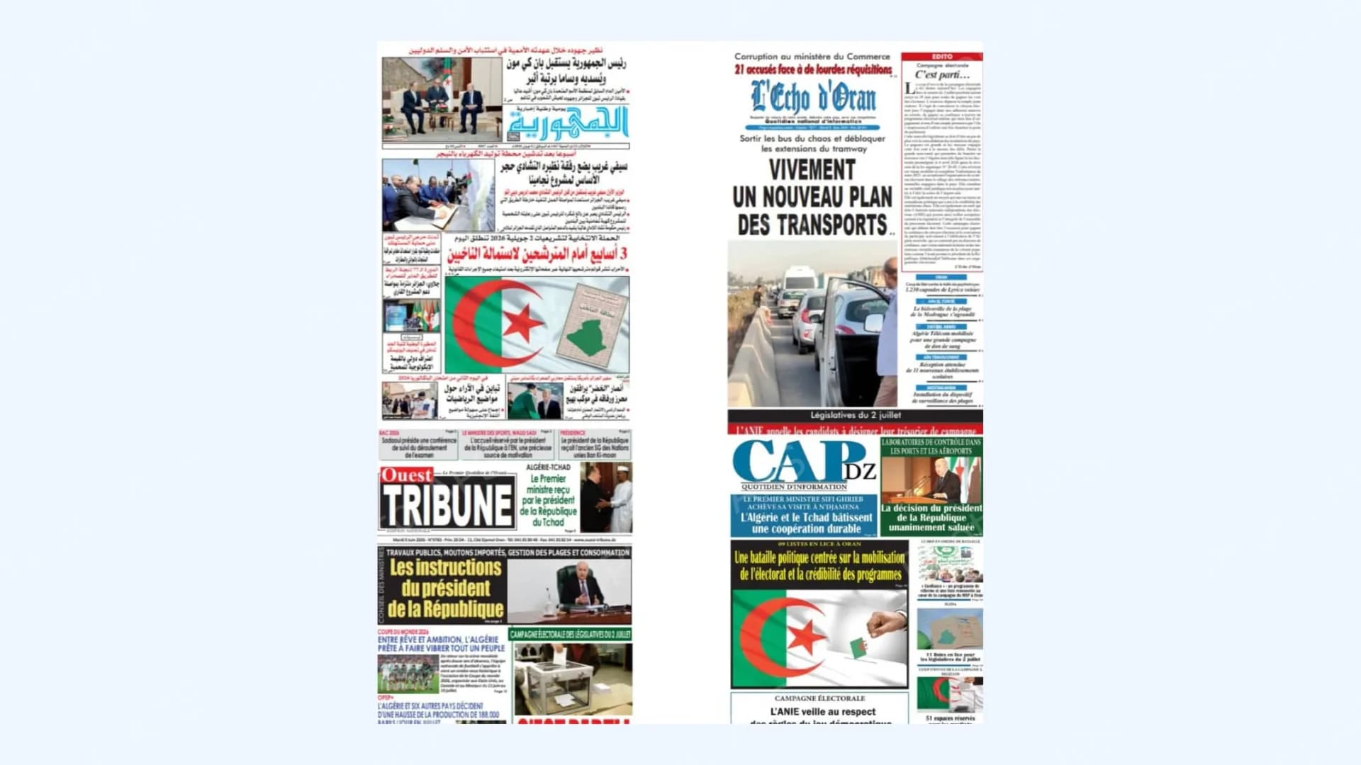 انطلاق الحملة الانتخابية ووسائل إقناع الناخبين من أبرز مواضيع الصحف الصادرة بوهران