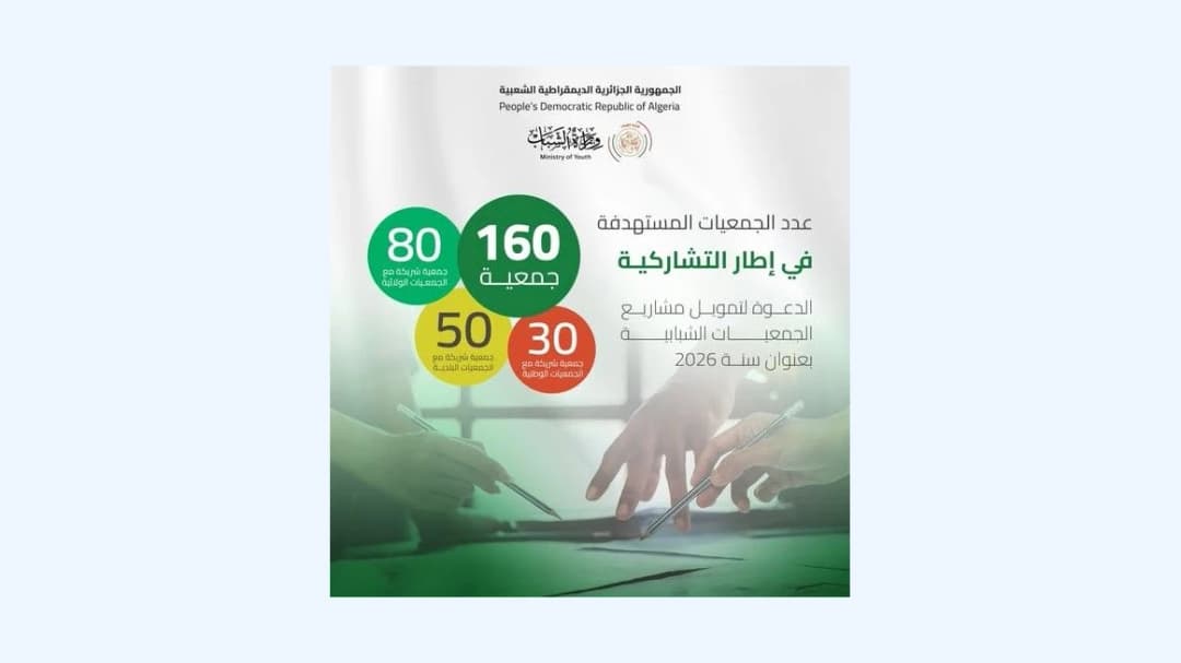 قبول تمويل 100 مشروع لجمعيات ذات طابع شبابي بعنوان سنة 2026