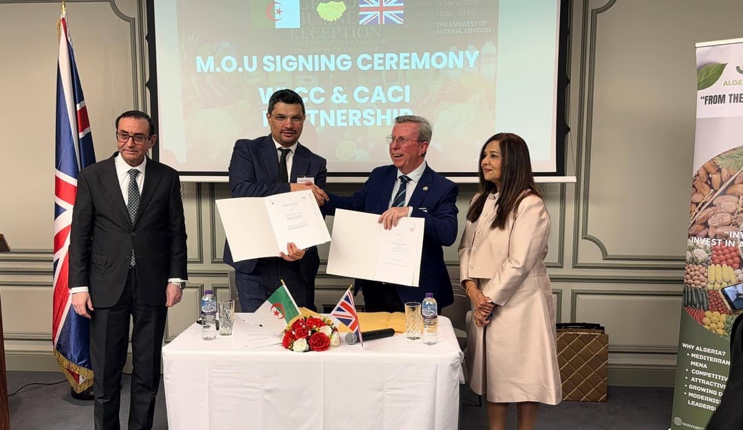 الغرفة الجزائرية للتجارة والصناعة توقع مذكرة تفاهم مع نظيرتها البريطانية لتعزيز التعاون الثنائي