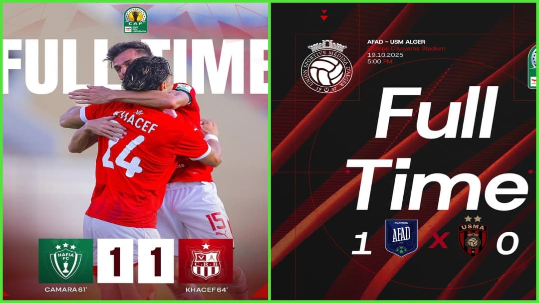 شباب بلوزداد يتعادل أمام حافيا الغيني (1-1), اتحاد الجزائر ينهزم أمام الأكاديمية الايفواري (0-1)