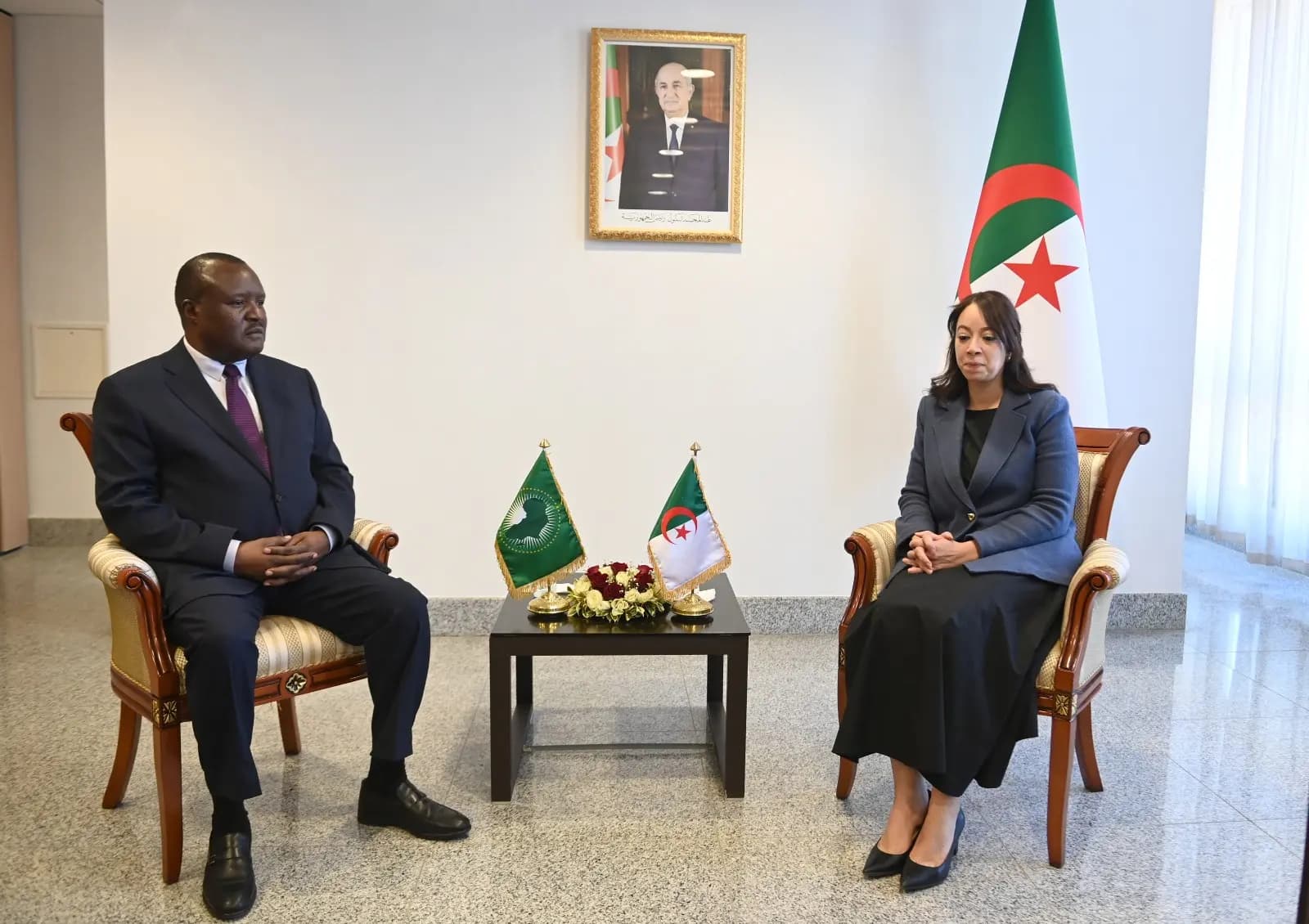 曼苏里女士会见非洲议会主席