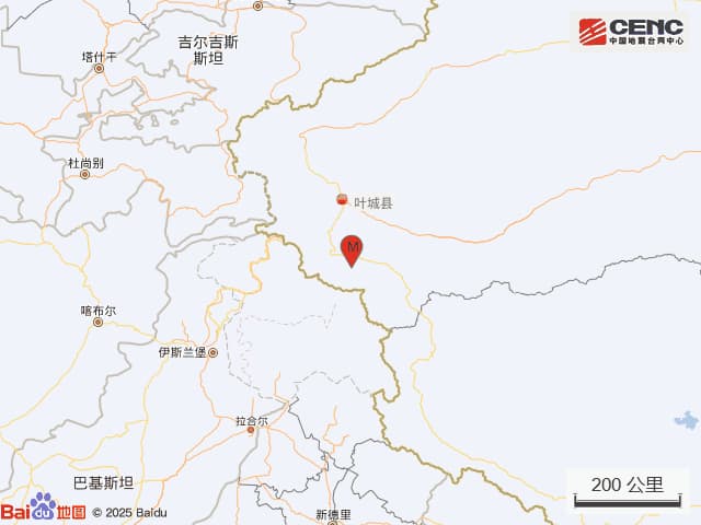 中国
新疆发生 4.4 级地震