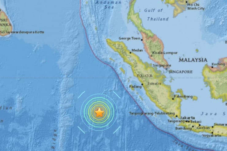 印度洋地区发生6.0级地震