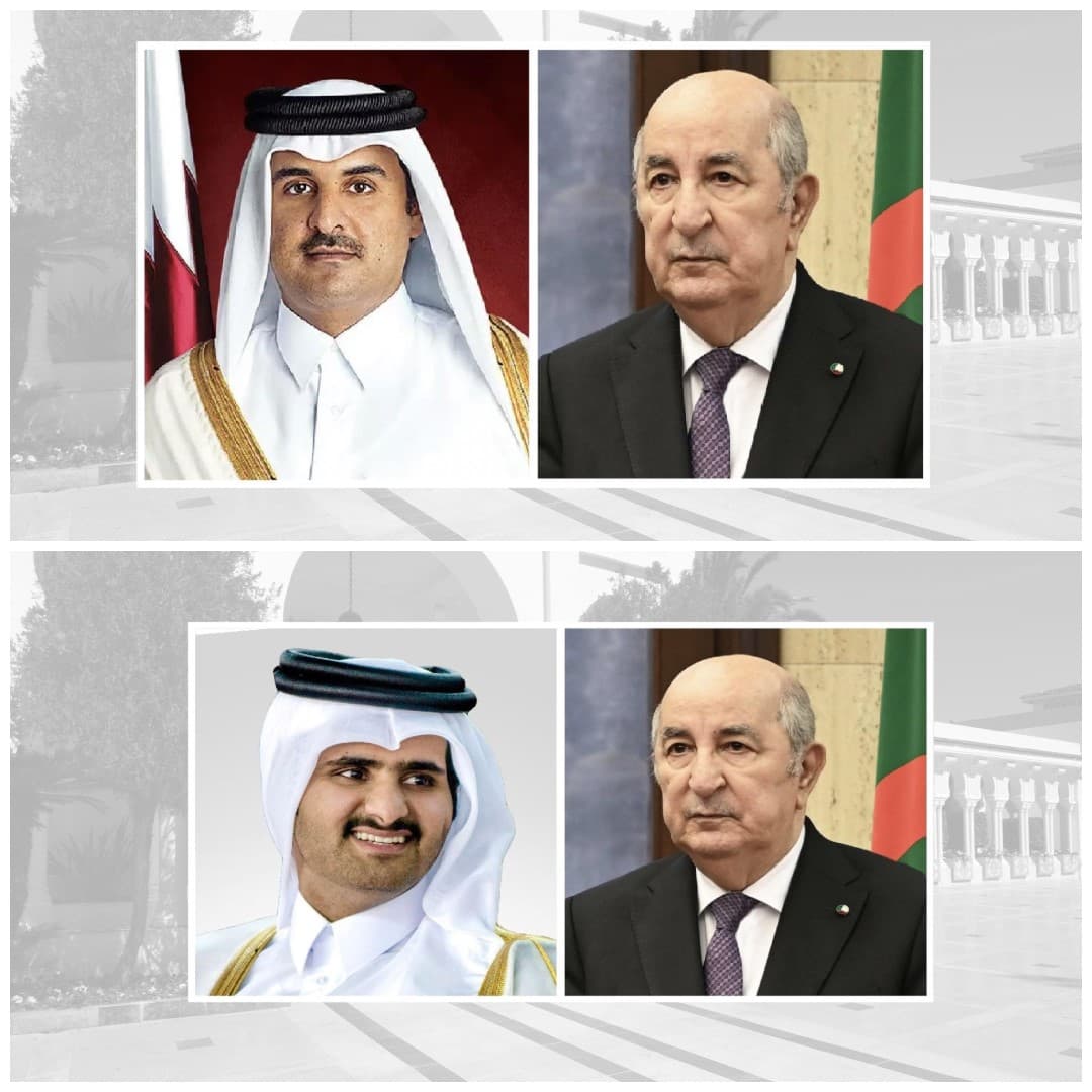 President Tebboune receives condolences from Qatar's Emir, Deputy Emir
