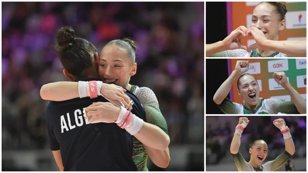 Algerian Kaylia Nemour clinches gold in uneven bars