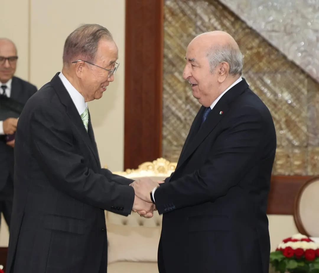 President Tebboune receives former UN Secretary-General Ban Ki-moon