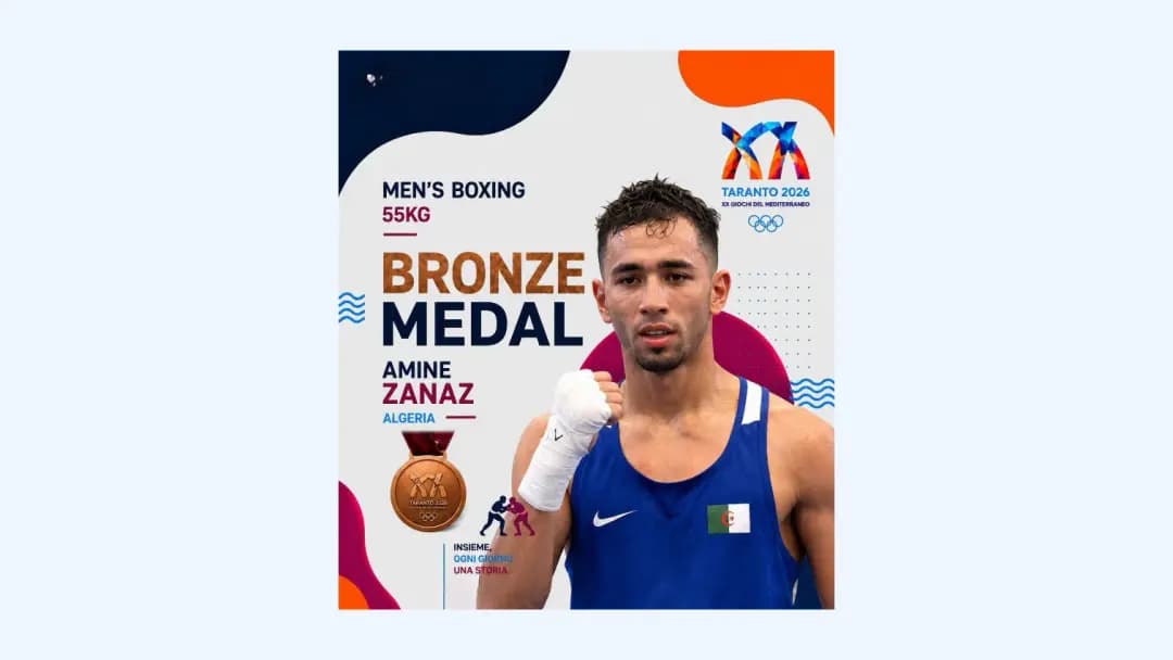 Algeria's Amine Zanaz claims bronze in 55kg