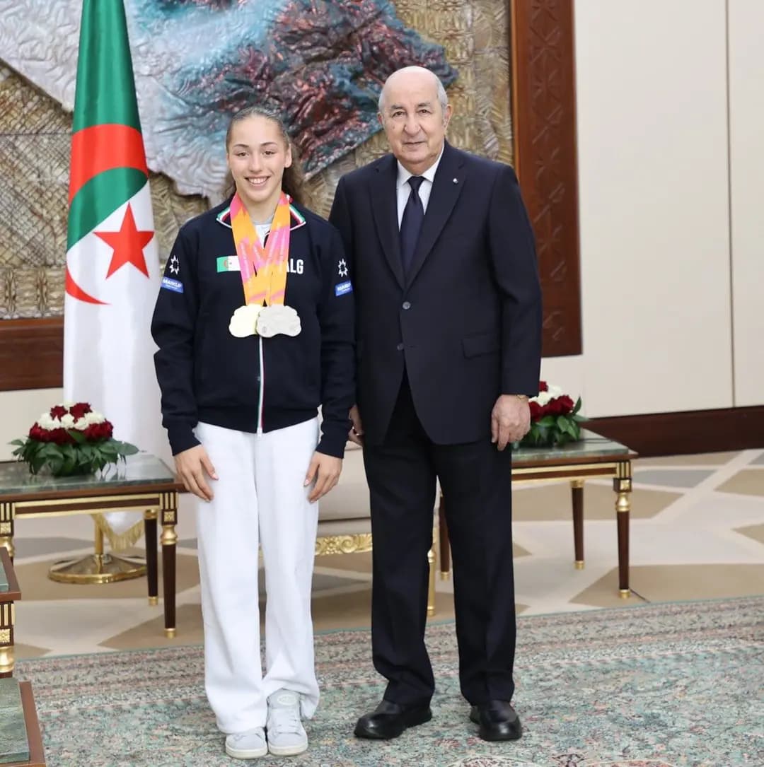 President Tebboune receives Olympic and World Champion Kaylia Nemour