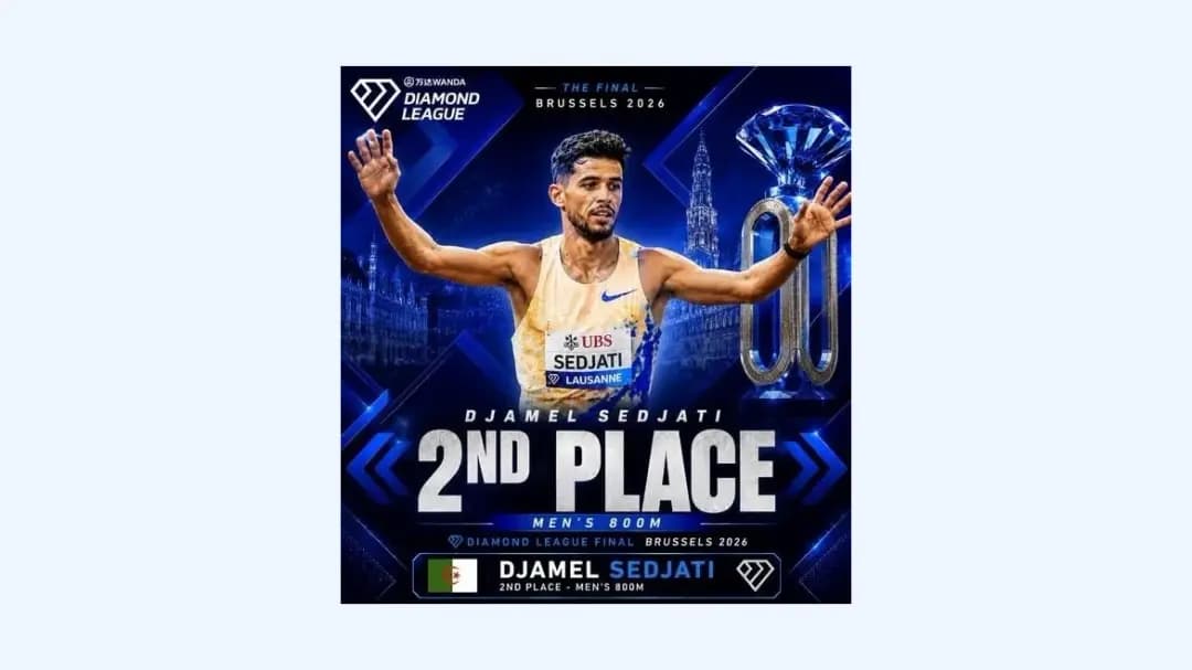 Diamond League Final: Algeria's Sedjati finishes second in Brussels 800m
