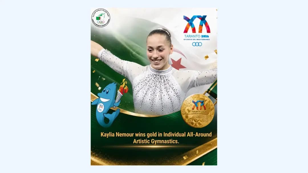 Mediterranean Games 2026/Artistic gymnastics: Algeria's Kaylia Nemour snatches gold medal