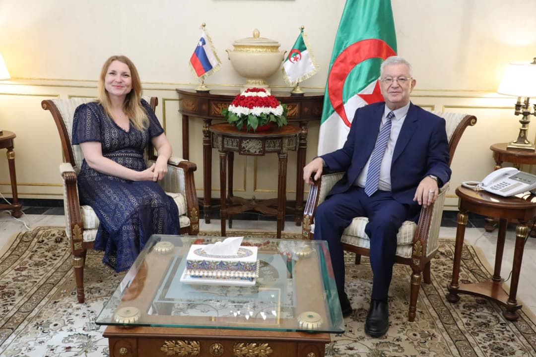 Nasri receives ambassador of Slovenia to Algeria