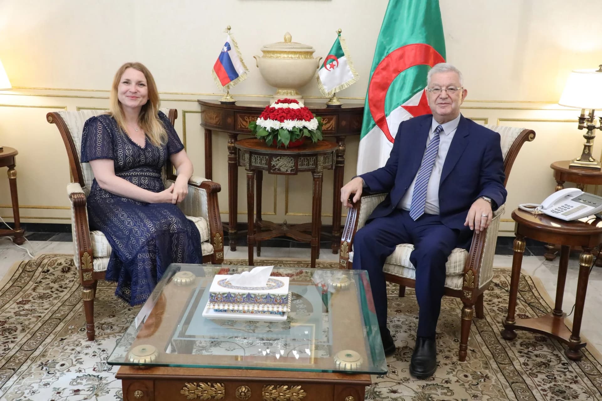 Nasri receives ambassador of Slovenia to Algeria