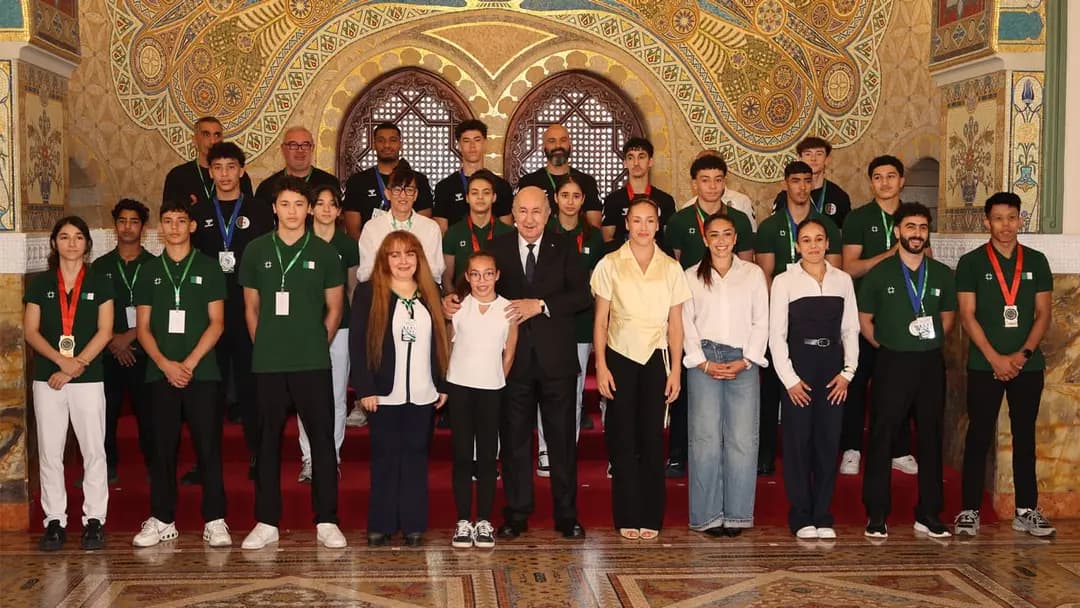 President Tebboune arrives at People's Palace to honor continental, world champion athletes