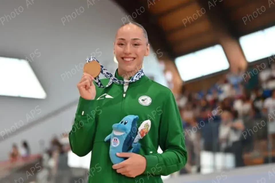 Algeria’s Kaylia Nemour wins another gold in uneven bars