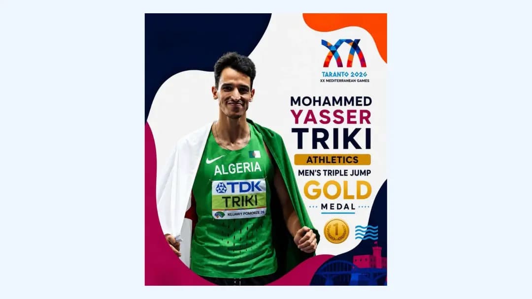 Algerian Yasser Triki wins gold in men’s triple jump
