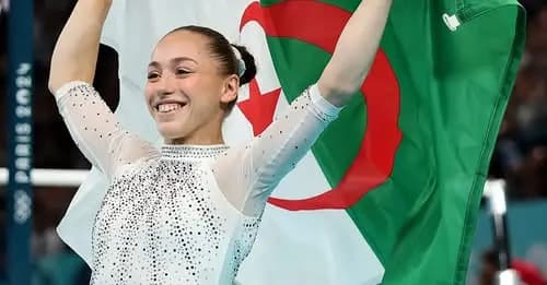 Algeria’s Kaylia Nemour takes silver on beam