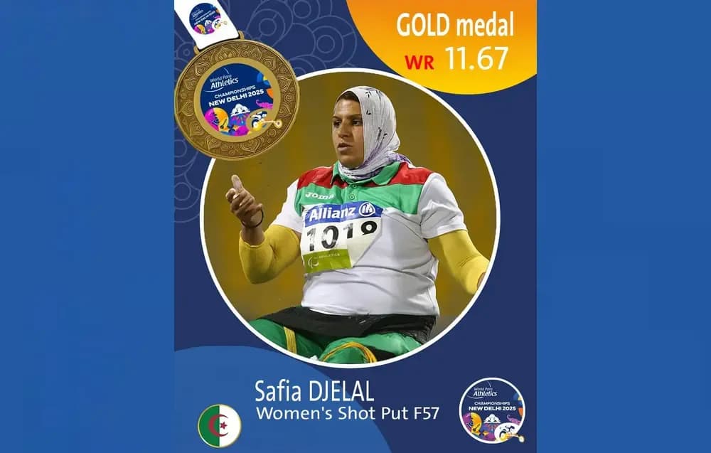 Gold medal, new world record for Algeria’s Safia Djelal in shot put