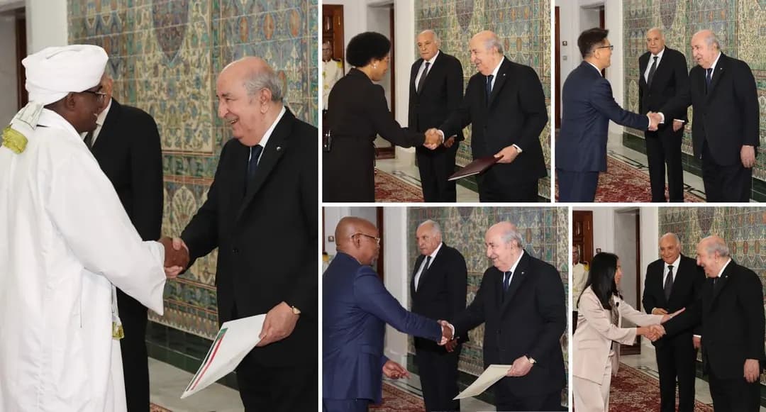 President Tebboune receives credentials from five new ambassadors
