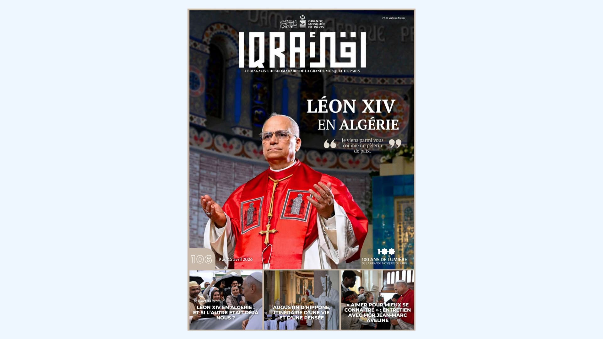"Iqraa" Magazine devotes issue to Pope's visit to Algeria