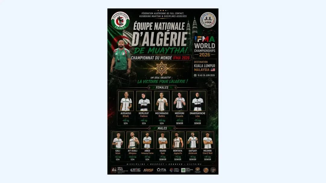 Muay Thai Worlds 2026: Algeria names 12-athlete squad for Kuala Lumpur
