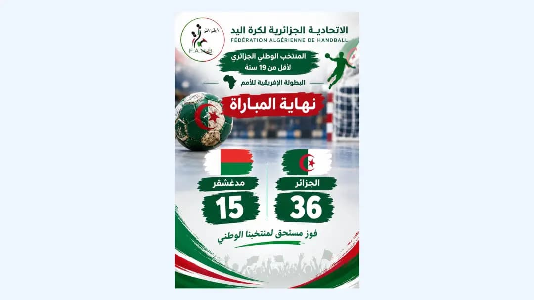 Algeria thrash Madagascar 36-15 in Group B opener