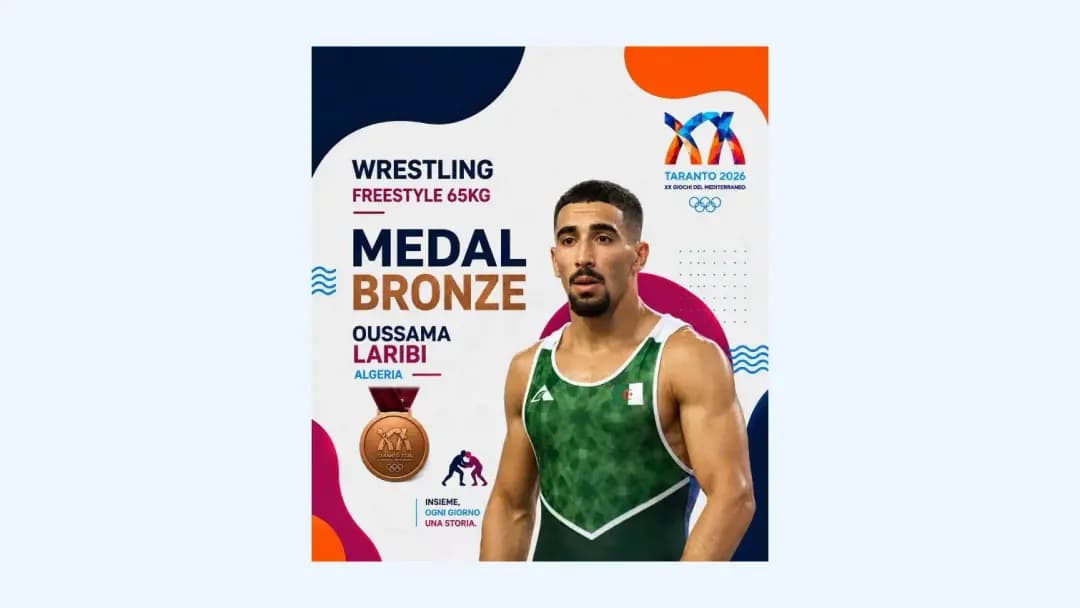Algeria’s Oussama Laribi (-65 kg) claims bronze