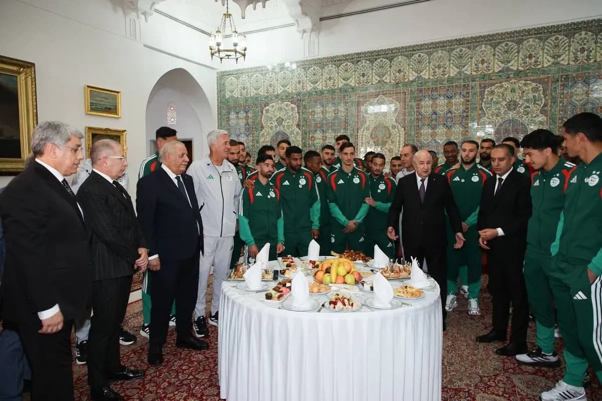 President Tebboune receives national football team