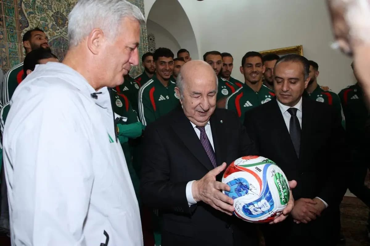 President Tebboune receives national football team