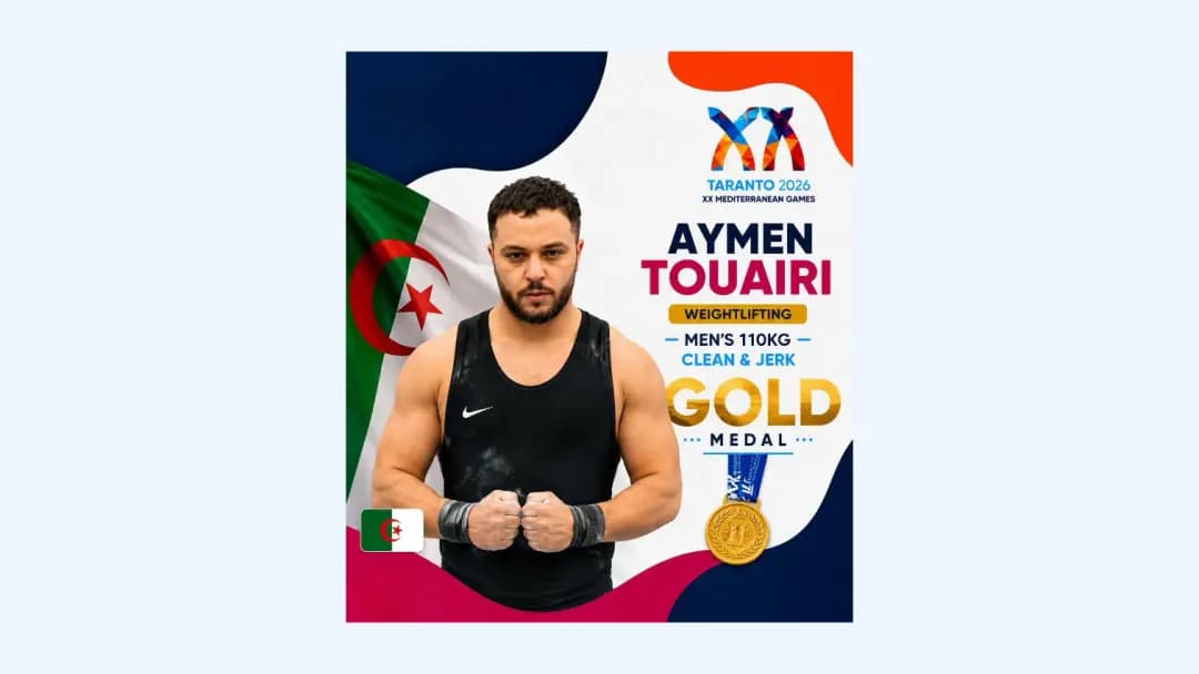 Algeria's Aimen Touairi clinches gold in clean and jerk