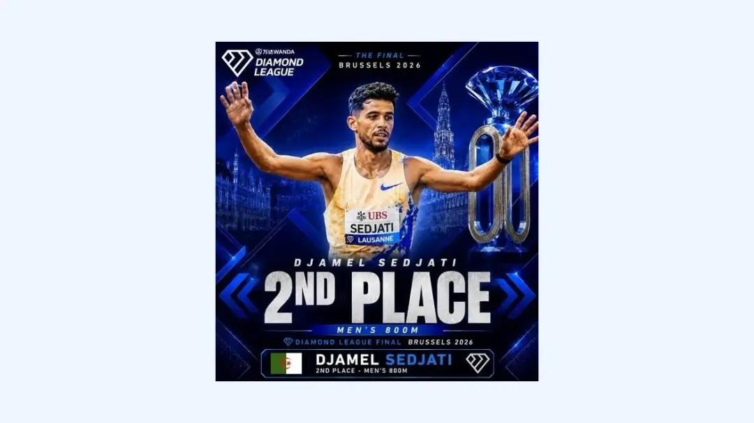 Algeria's Sedjati finishes second in Brussels 800m