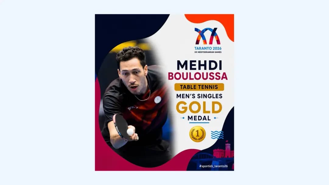 Mehdi Bouloussa, oro en tenis de mesa en los Juegos Mediterráneos 