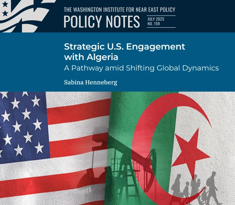 The Washington Institute for Near East Policy, un think tank estadounidense, ha destacado, en un informe, los activos de Argelia y sus "grandes oportunidades", subrayando especialmente su compromiso a favor de la mediación y el diálogo diplomáticos, sus recursos naturales, así como su juventud dinámica.