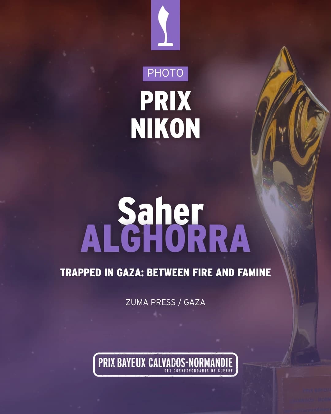 El fotoperiodista palestino Saher Alghorra gana un premio internacional