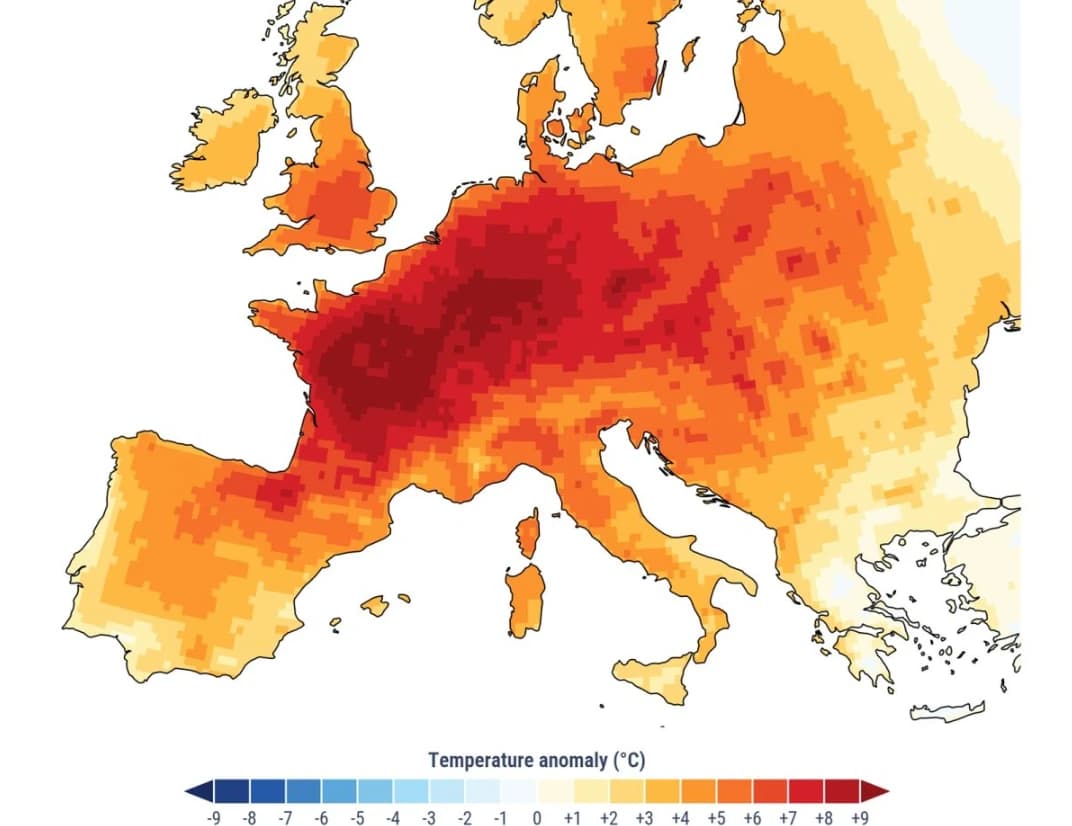 Europa occidental registró el mes de junio más cálido de su historia