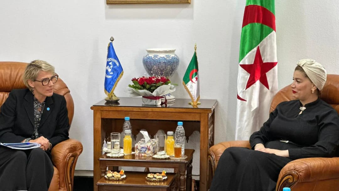 La ministra de Solidaridad nacional, Familia y Condición de la mujer, Soraya Mouloudji, recibió a la representante del Fondo de las Naciones Unidas para la Infancia (UNICEF) en Argelia, Katarina Johansson.