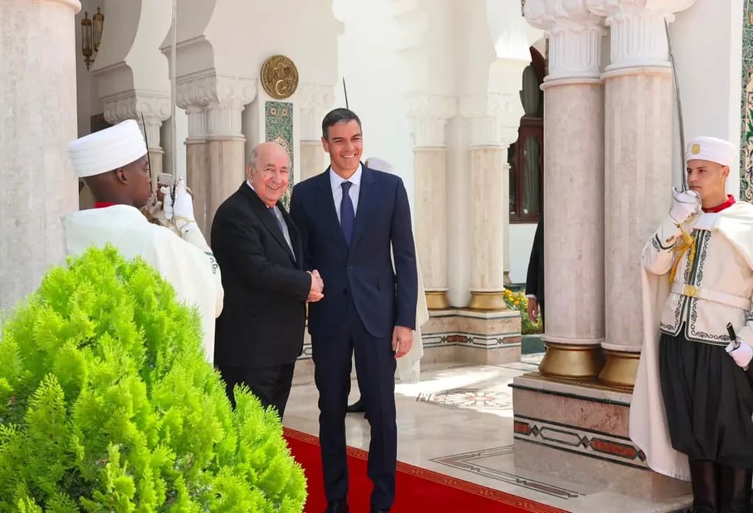 Presidente Tebboune ofrece una recepción oficial a Sánchez