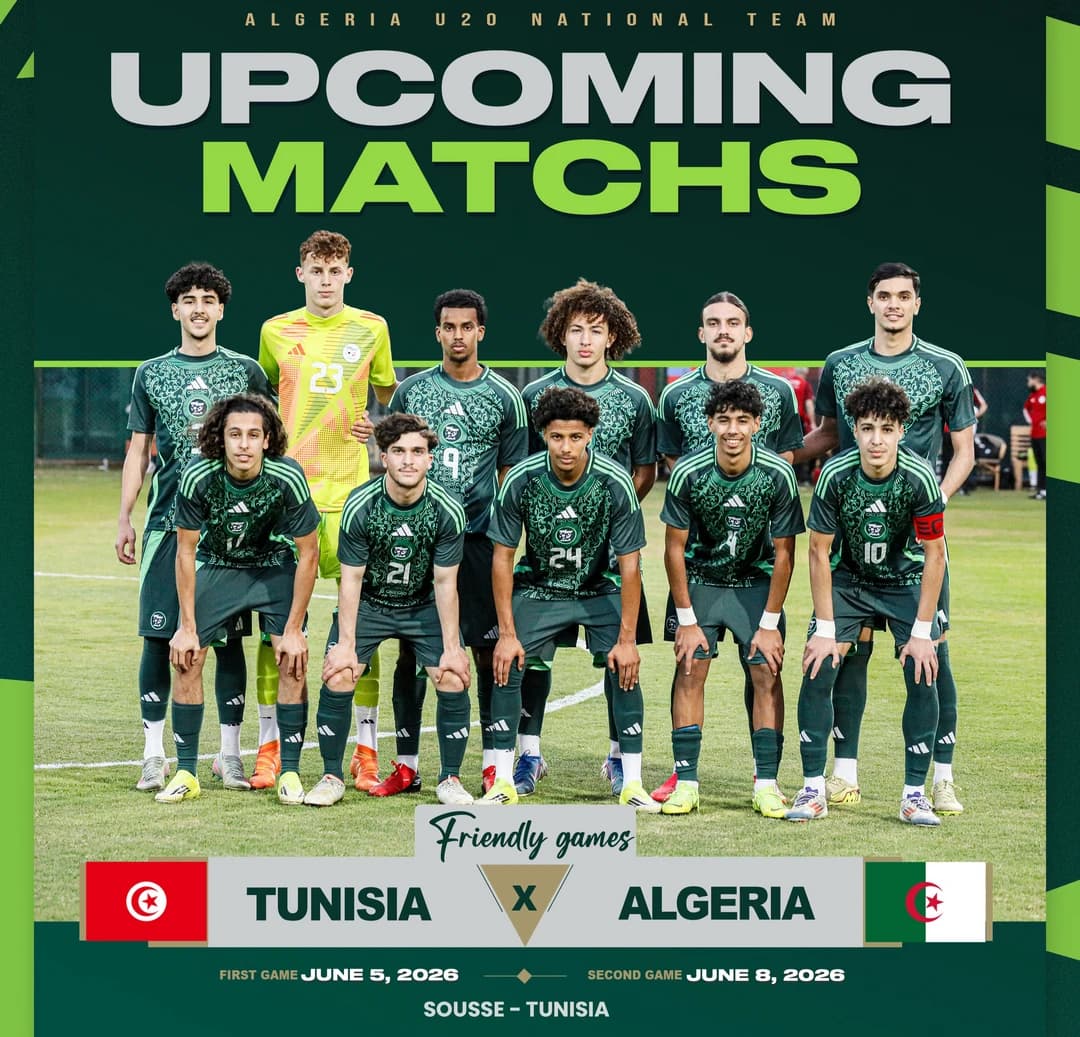 Foot/Qualifications CAN U20 (préparation) / Algérie: double confrontation amicale face à la Tunisie en juin (FAF)