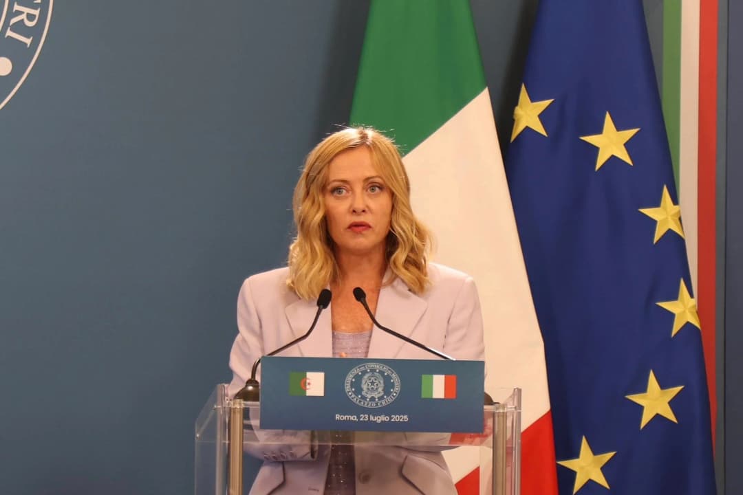 Declaration de la La présidente du Conseil des ministres italien Giorgia Meloni lors de la clôture du Forum d'affaires algéro-italien.