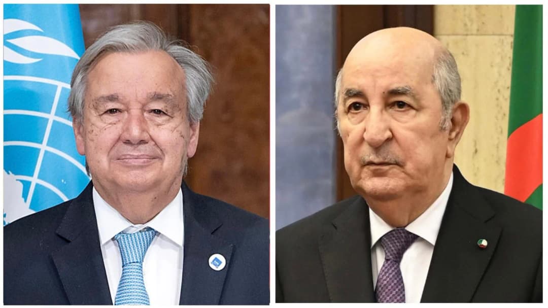 Le président de la République M. Abdelmadjid Tebboune/SG de l'ONU Antonio Guterres.