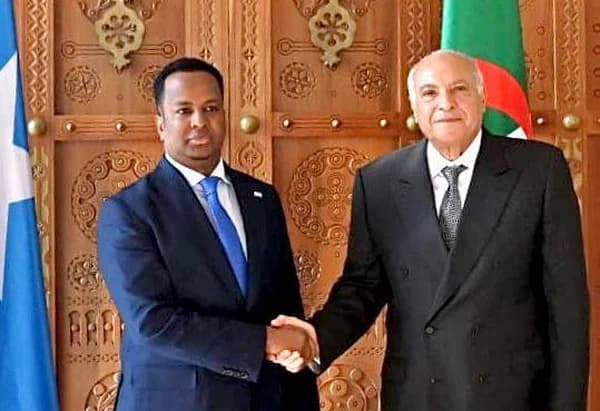 Le ministre d'Etat, ministre des Affaires étrangères, de la Communauté nationale à l'étranger et des Affaires africaines Ahmed Attaf reçoit le ministre des Affaires étrangères et de la Coopération internationale de la République fédérale de Somalie Abdisalam Abdi Ali.