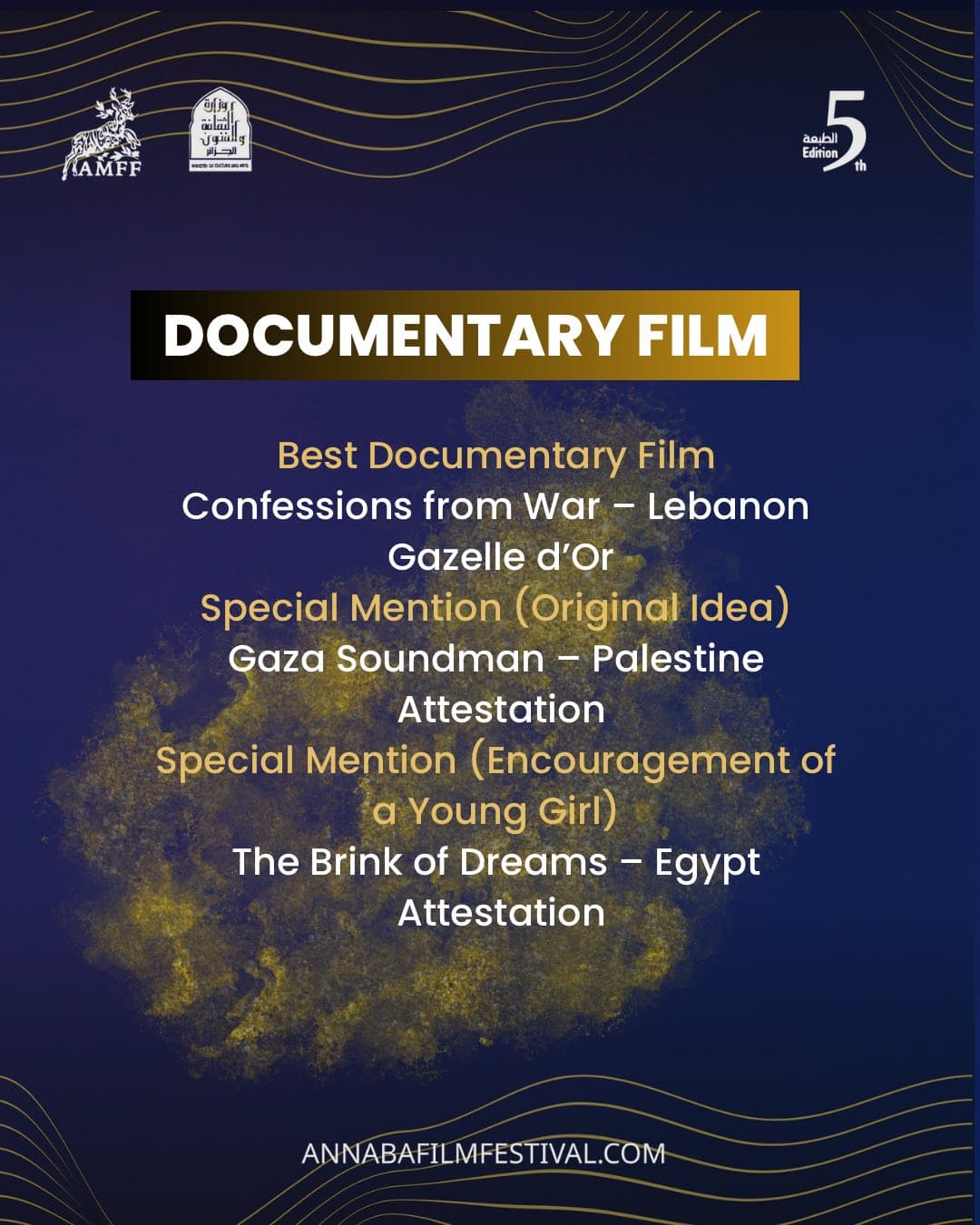 Festival du film méditerranéen d’Annaba: couronnement des meilleures œuvres de la 5e édition