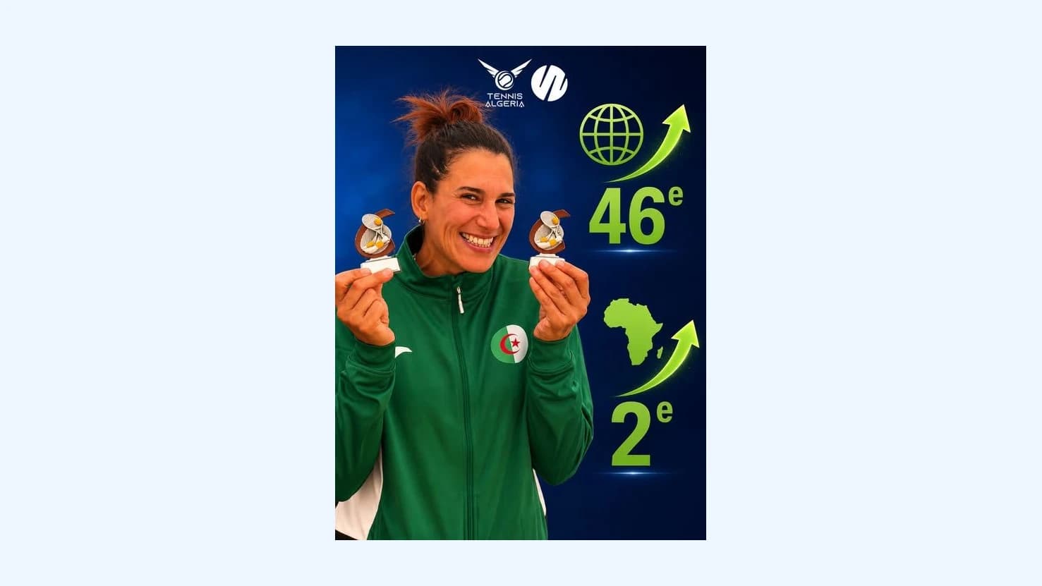 L'Algérienne Imene Toubal se hisse à la 46e place mondiale