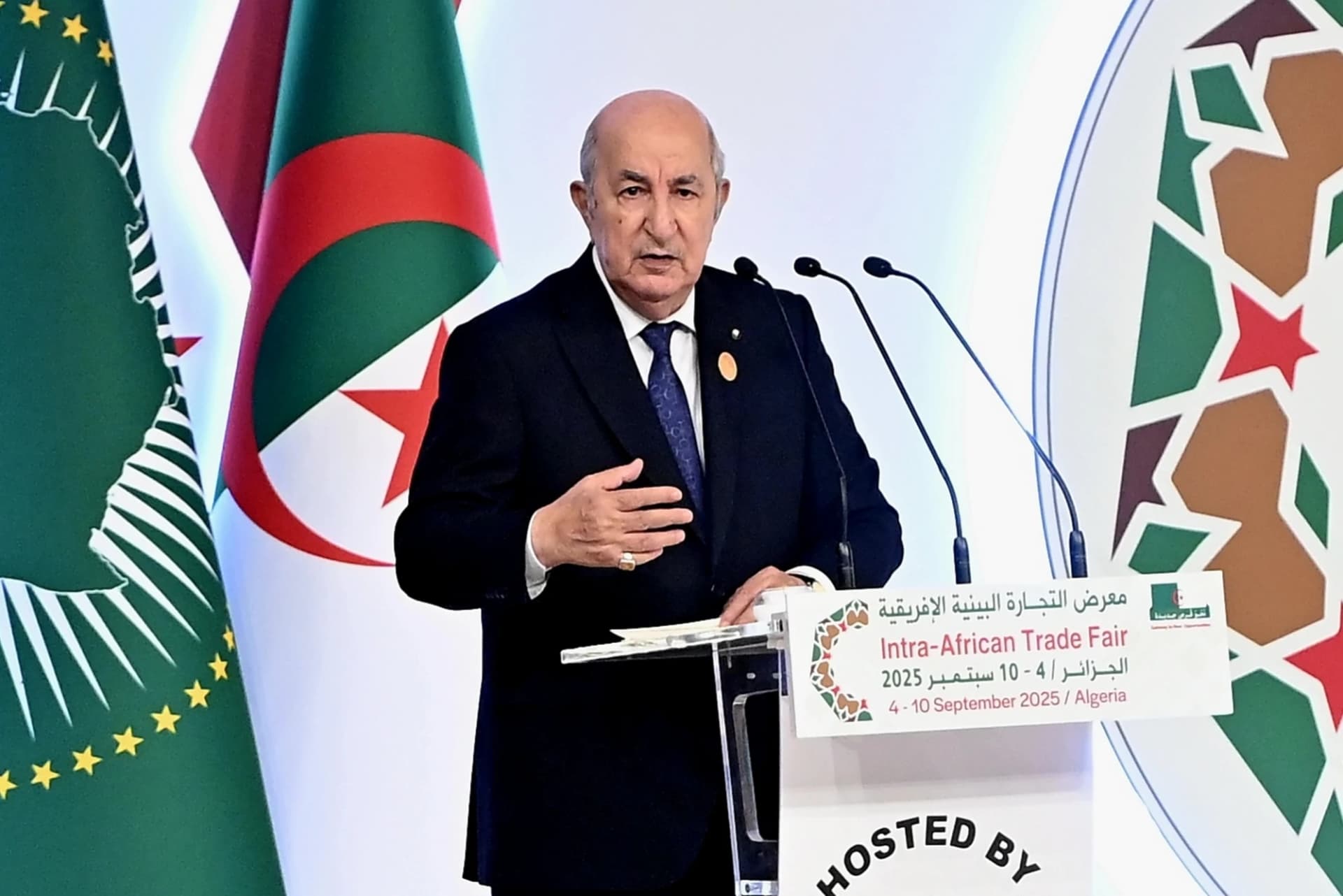 Allocution du président de la République Abdelmadjid Tebboune lors de la cérémonie d'ouverture de la 4e édition de la Foire commerciale intra-africaine (IATF 2025) au Centre international de conférences (CIC) Abdelatif-Rahal.