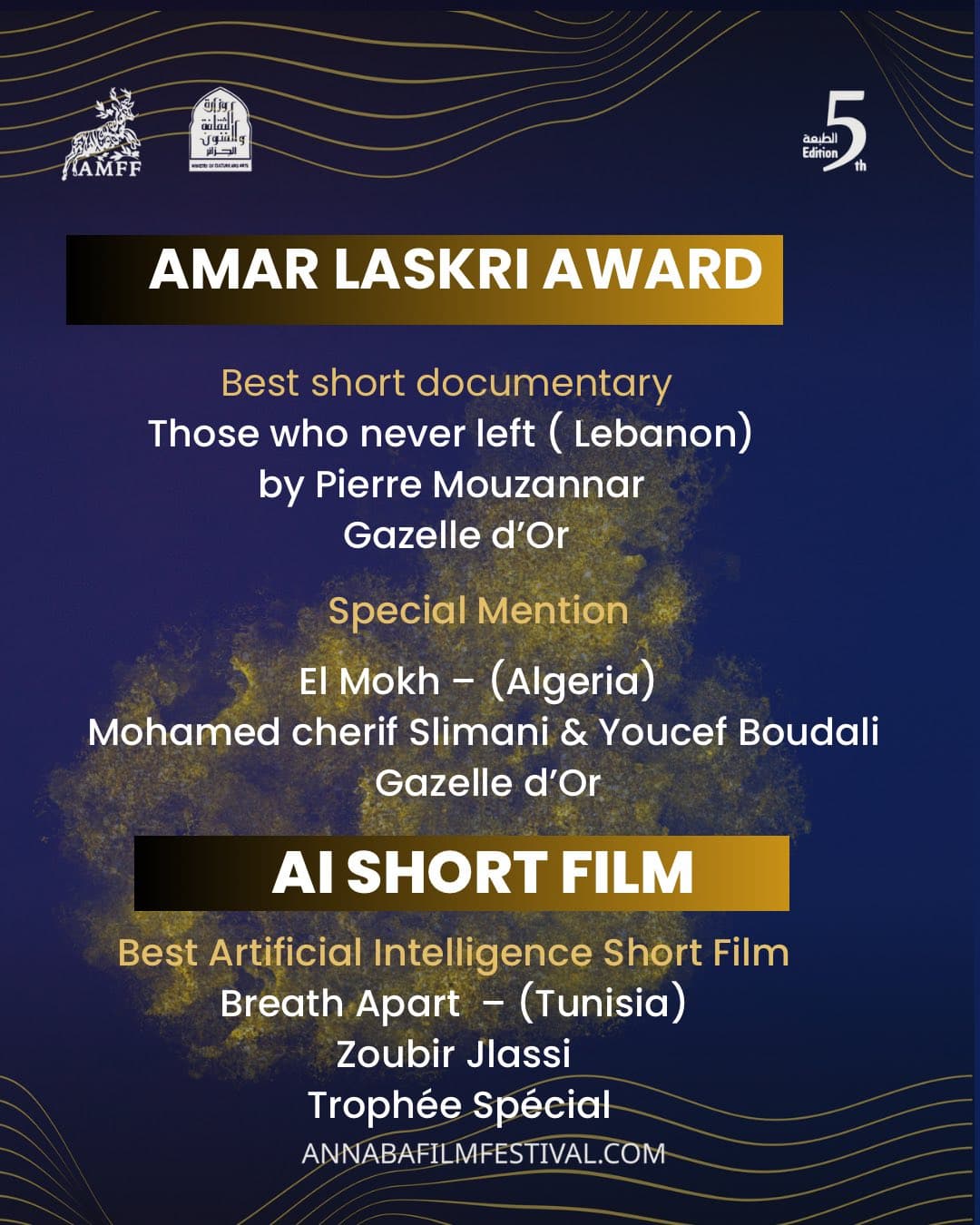 Festival du film méditerranéen d’Annaba: couronnement des meilleures œuvres de la 5e édition