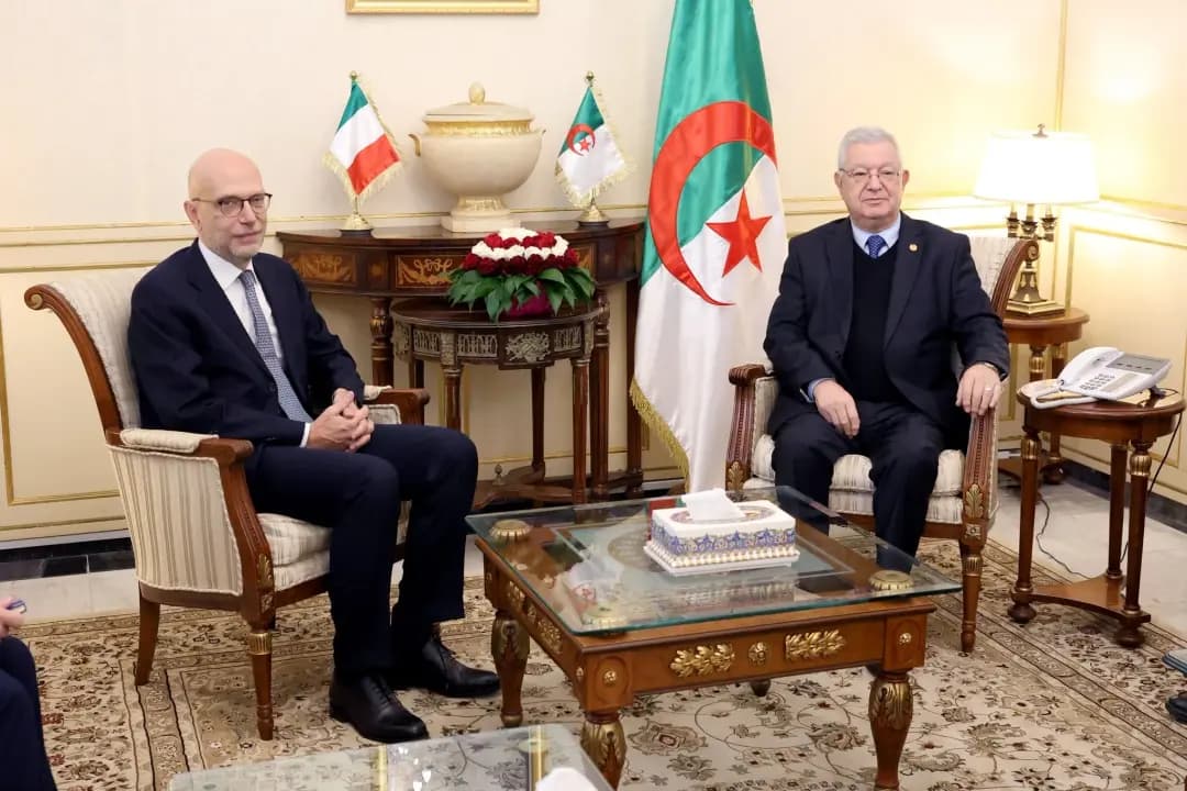 Nasri reçoit l'ambassadeur de la République italienne en Algérie