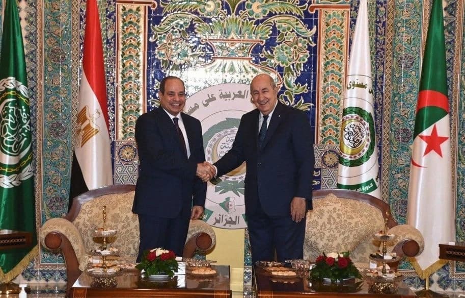 Le président de la République arabe d'Egypte, M. Abdel Fattah Al-Sissi Le président de la République, M. Abdelmadjid Tebboune