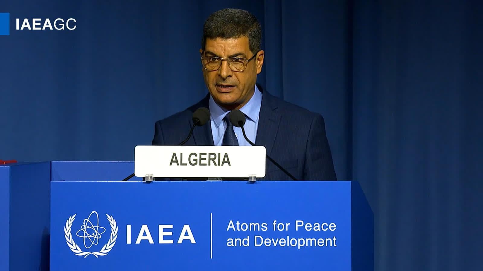 Allocution du président de l'Autorité nationale de sûreté et de sécurité nucléaires (ANSSN) Rachedi Menadi dans le cadre des travaux de la 69e Conférence générale de l'Agence internationale de l'énergie atomique (AIEA).